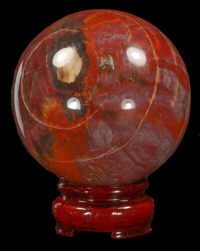 Red & Purple Petrified Wood Sphere - Madagascar #41943